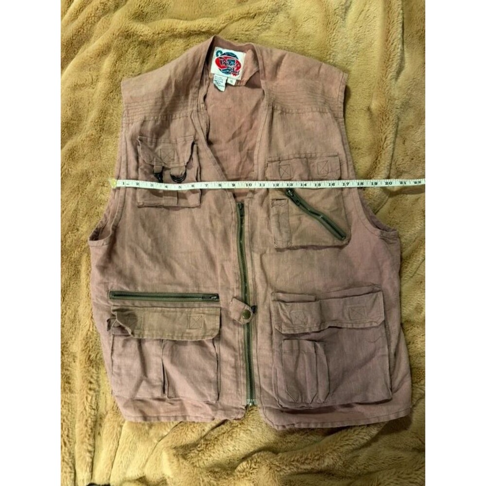 Vintage 90s Protest Blues Utility Cargo Vest XL